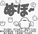 Noobow title screen for GameBoy